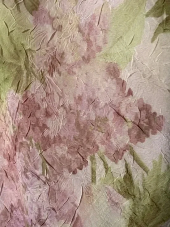 R&M Richards Vintage Petite Maxi Dress 6P Pink Floral Crinkle Chiffon Ruffle Hem - Picture 6 of 7